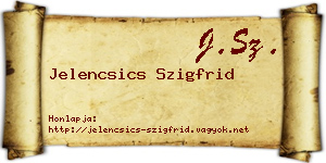 Jelencsics Szigfrid névjegykártya